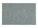 Rectangular placemat with a light green leaf pattern over vertical stripes.