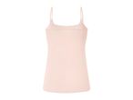 Light pink women's camisole with thin straps, back view.