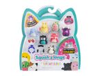 Squish-a-longs Series 2 mini-squish toy set with 8 characters and accessories.