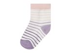 White sock with pink and purple stripes