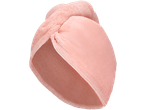 Turbante de cabelo Livarno rosa com botão, de material macio.