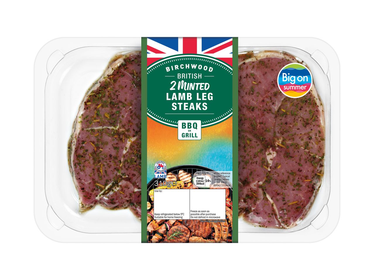 Go to full screen view: Birchwood 2 British Minted Lamb Leg Steaks - Image 1