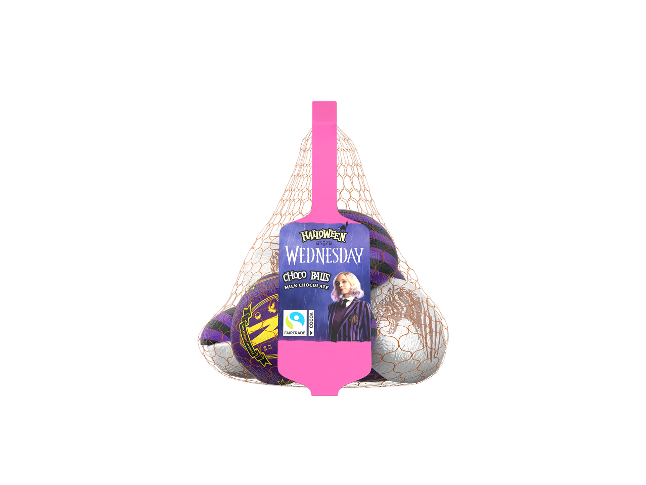 Helovino trečiadienio šokoladiniai rutuliukai tinklelyje