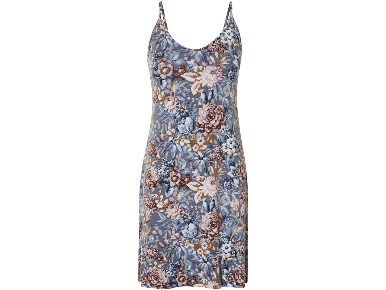 Negligé da donna  floreale grigio con spalline sottili