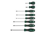 A set of eight Parkside screwdrivers of varying sizes are arranged vertically against a white background.