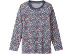 Bluză de pijama pentru băieți cu fundal albastru și imprimeu floral colorat