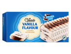 Sobremesa de gelo Gelatelli sabor baunilha, camadas de cacau.