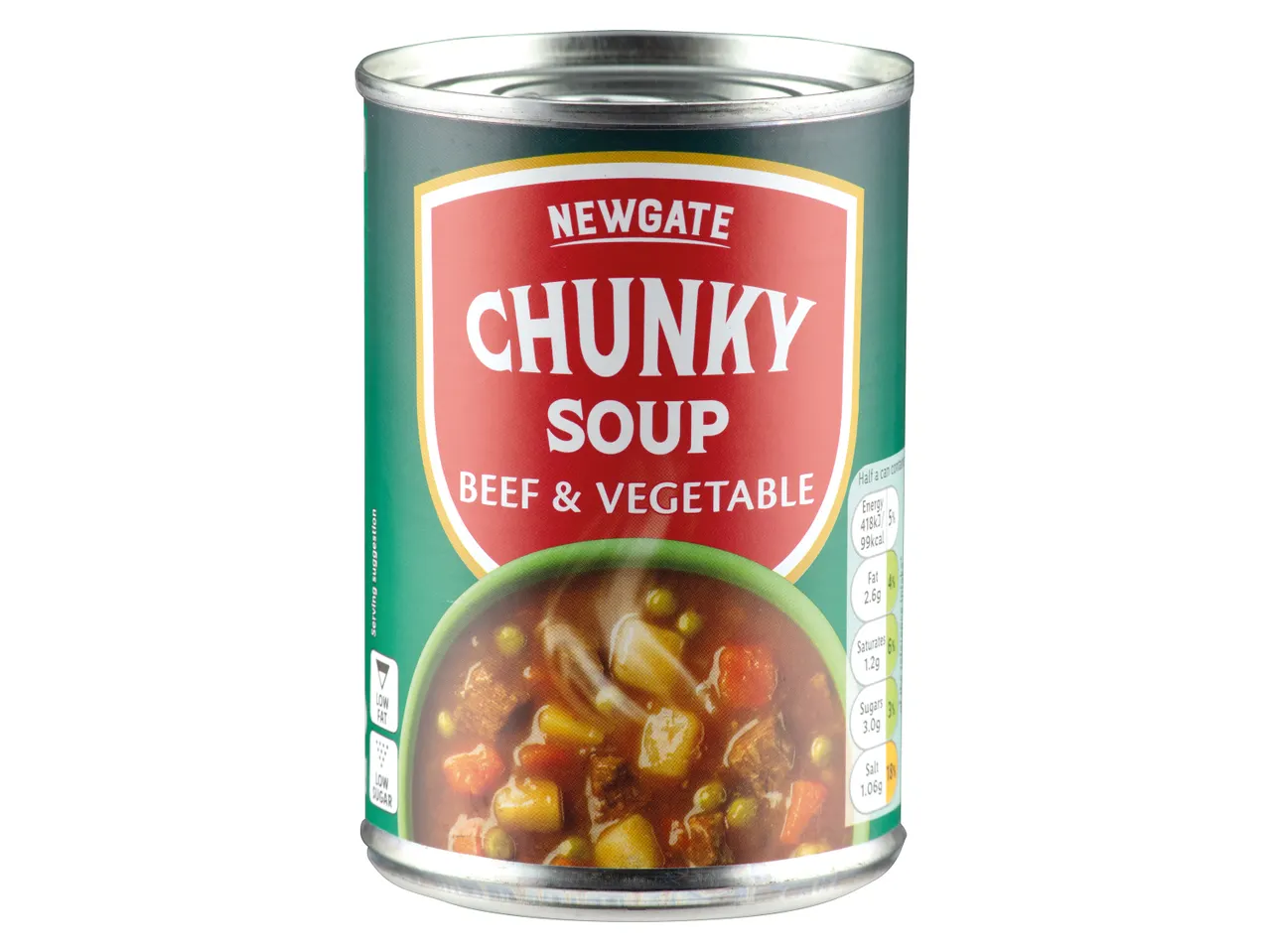 Newgate Chunky Beef & Vegetable soup in a can.