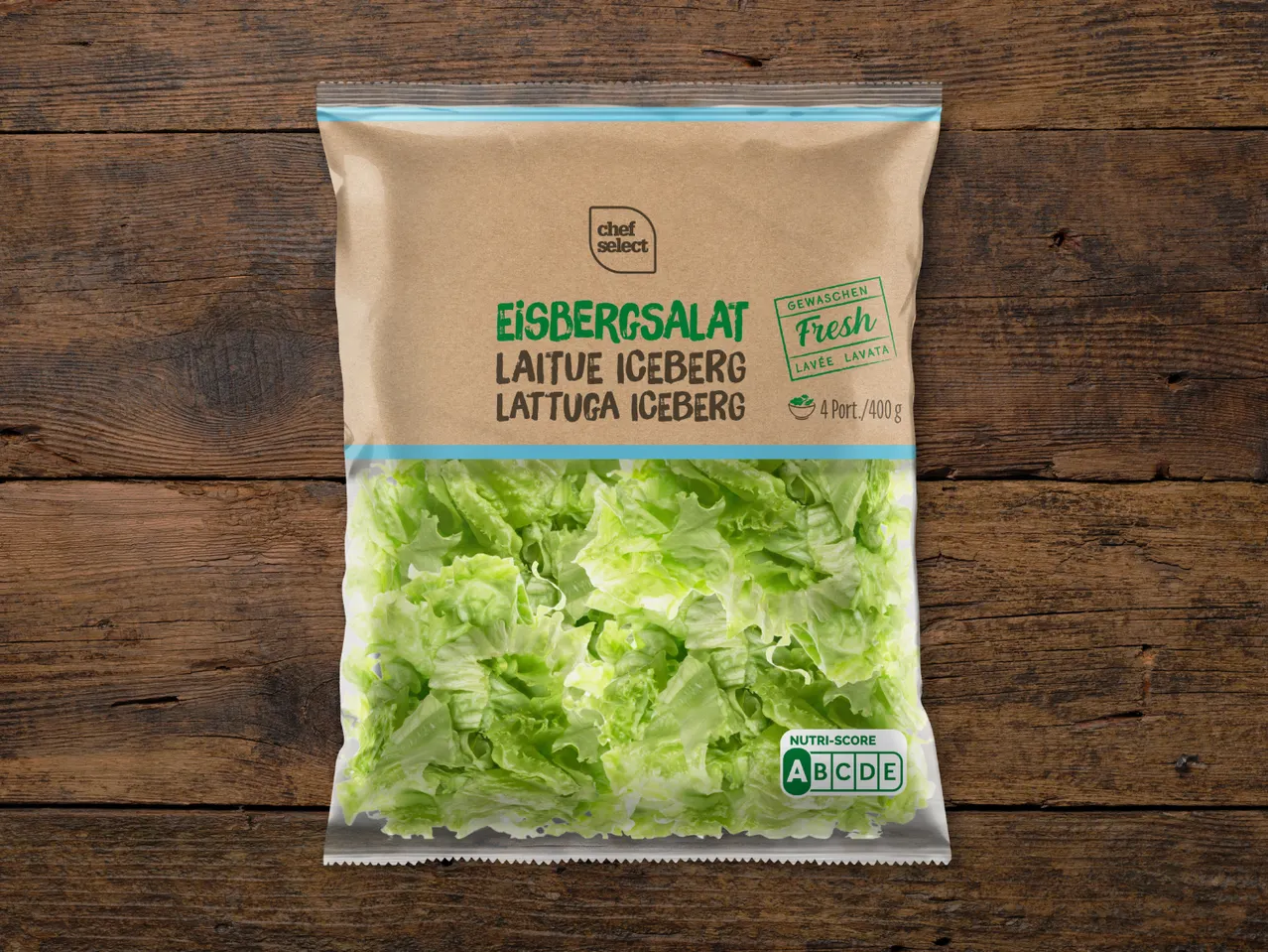 Chef Select Eisbergsalat im Beutel.