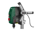 A Parkside brand drill press with a green and gray body and silver handles.