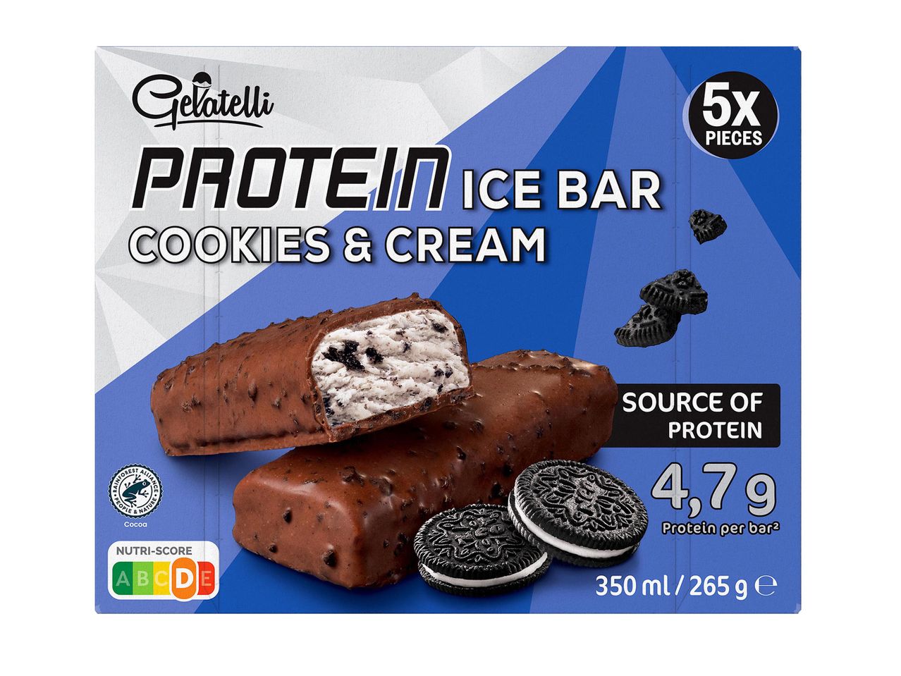 Choc'a protein jégkrém szelet, Cookies & Cream íz.
