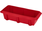 Red rectangular silicone baking mold