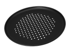 Черна перфорирана тава за пица.