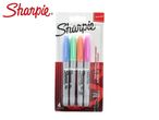A package of four pastel-colored Sharpie fine point permanent markers.
