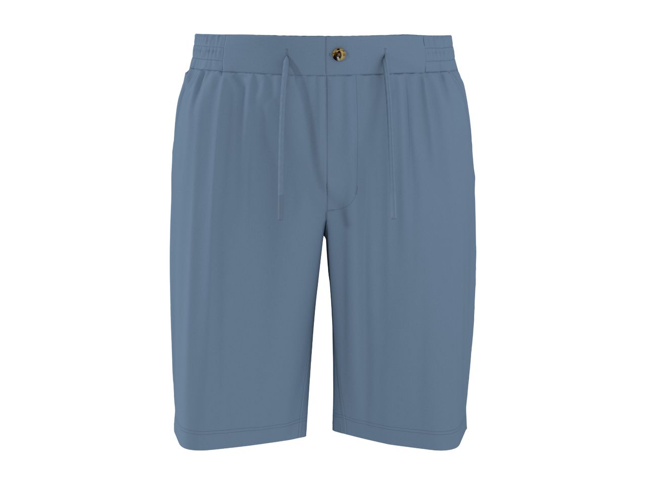 Blue men's shorts with an elasticated waist and drawstring.