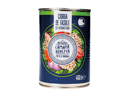 CĂMARA NOASTRĂ Ciorbă de Fasole cu Afumătură conservă, 400g.