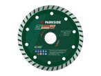Diamond cutting disc for masonry, tiles, ceramics, and brick, 125mm diameter.