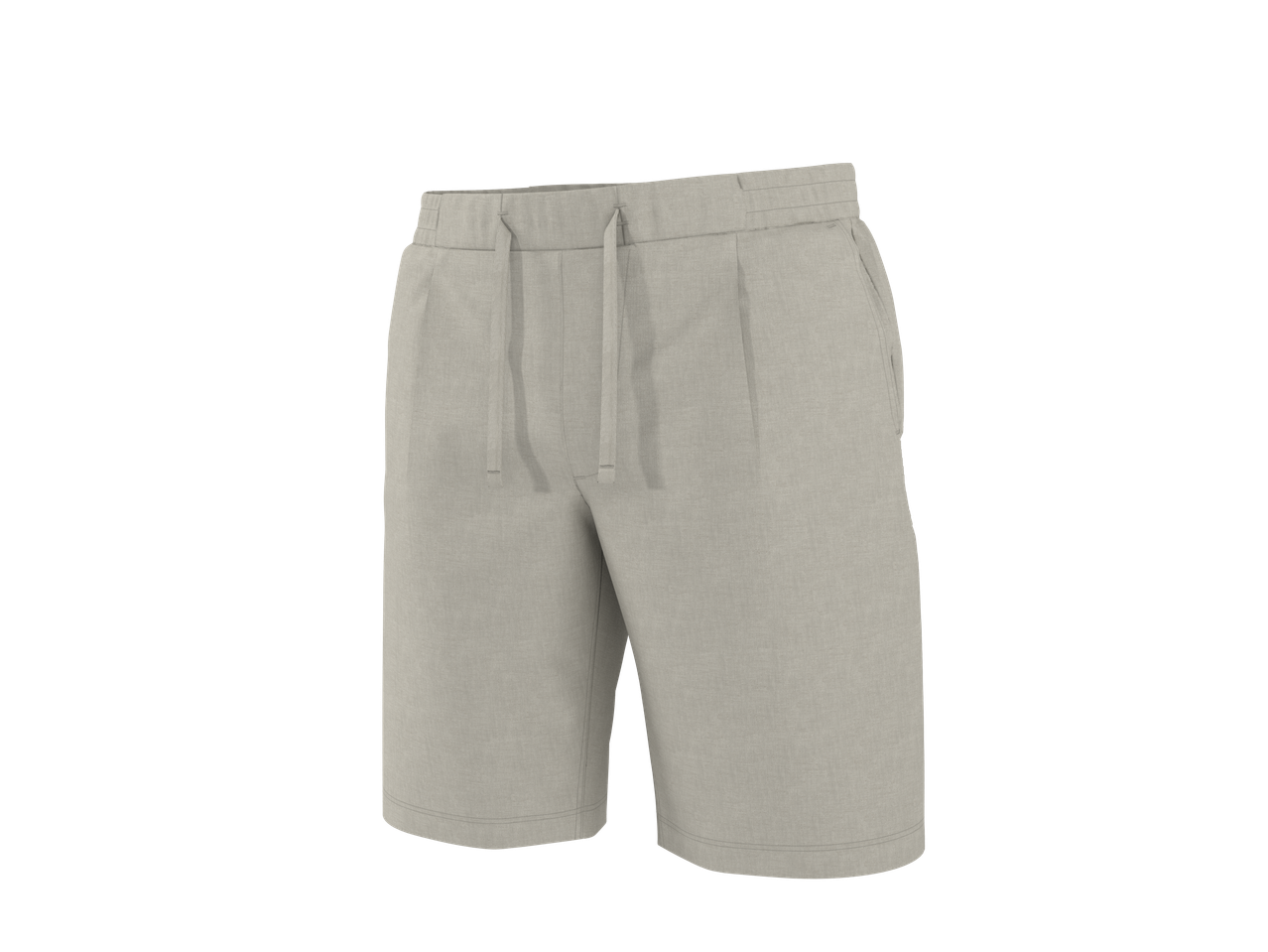 Calções bermuda masculinos ESMARA MEN bege com cordão na cintura