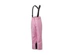 Pink ski pants with black suspenders