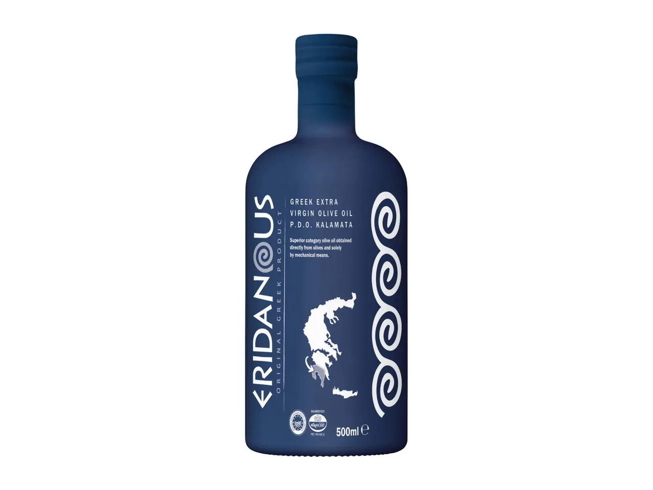 Eridanus 500ml bottle of Greek extra virgin olive oil from Kalamata.