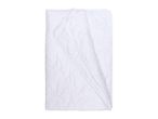 White quilted mattress protector with elastic straps