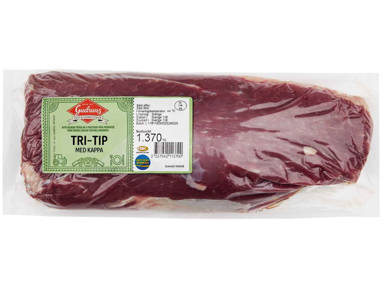 Förpackad Tri-Tip-biff