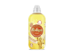 Gele fles wasverzachter met een teddybeer en vlinder, met de tekst 'Zwitsal wasverzachter'.