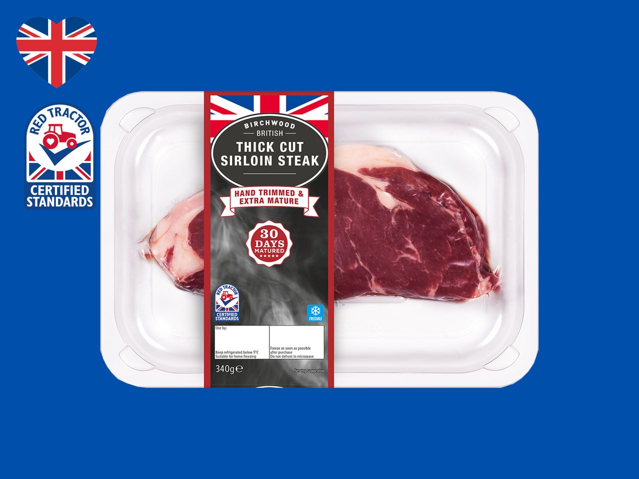 Go to full screen view: Birchwood Thick Cut British Beef Sirloin Steak - Image 1