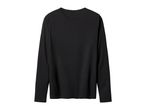 Black long-sleeved t-shirt on a white background