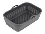 Grey rectangular silicone air fryer liner with handles