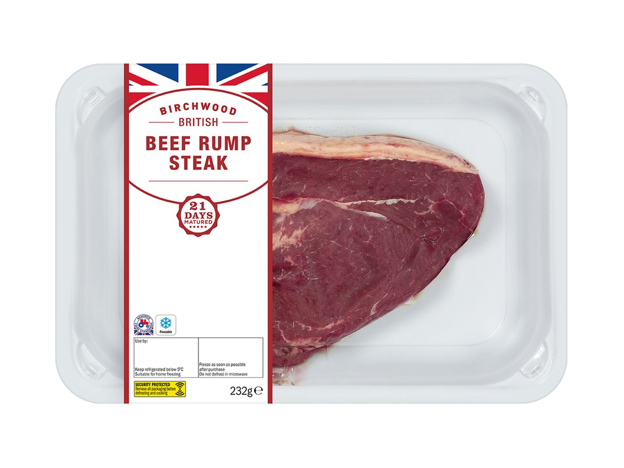 Birchwood British beef rump steak, 21 days matured.