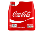 Krimpfolie verpakking van zes kleine flesjes cola van 250 ml.