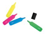 Crelando highlighters in yellow, pink, blue, and green, plus a black cap.