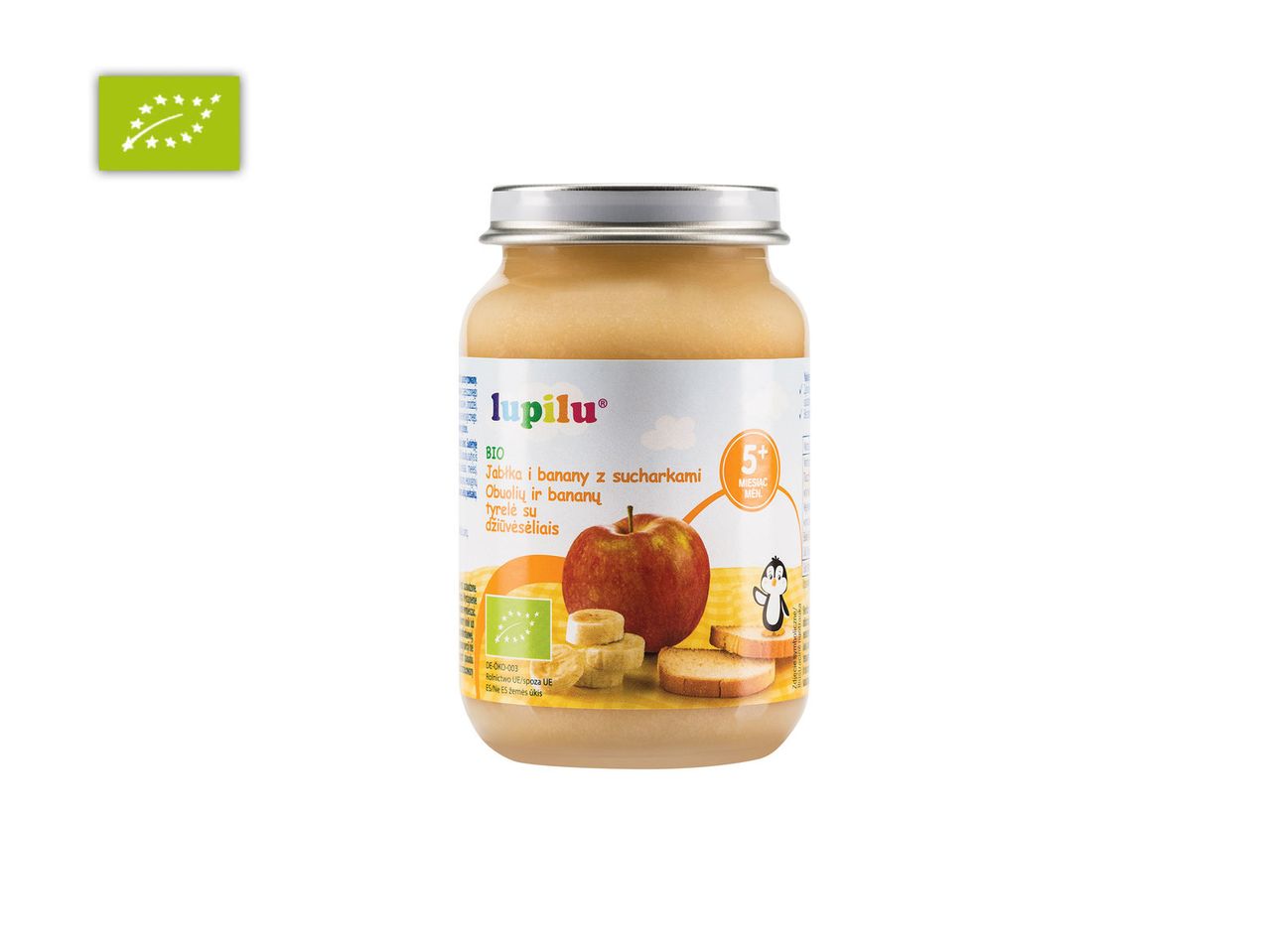 Lupilu bio obuolių ir bananų tyrelė kūdikiams nuo 5+ mėn.