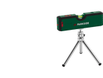 Nível a laser Parkside verde em um tripé.