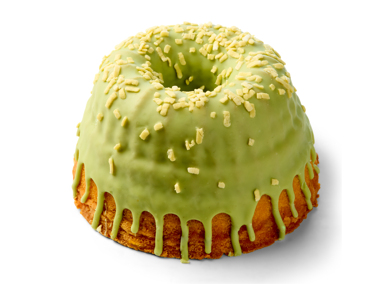 Deluxe Luxe tulband cake met groene glazuur en hagelslag