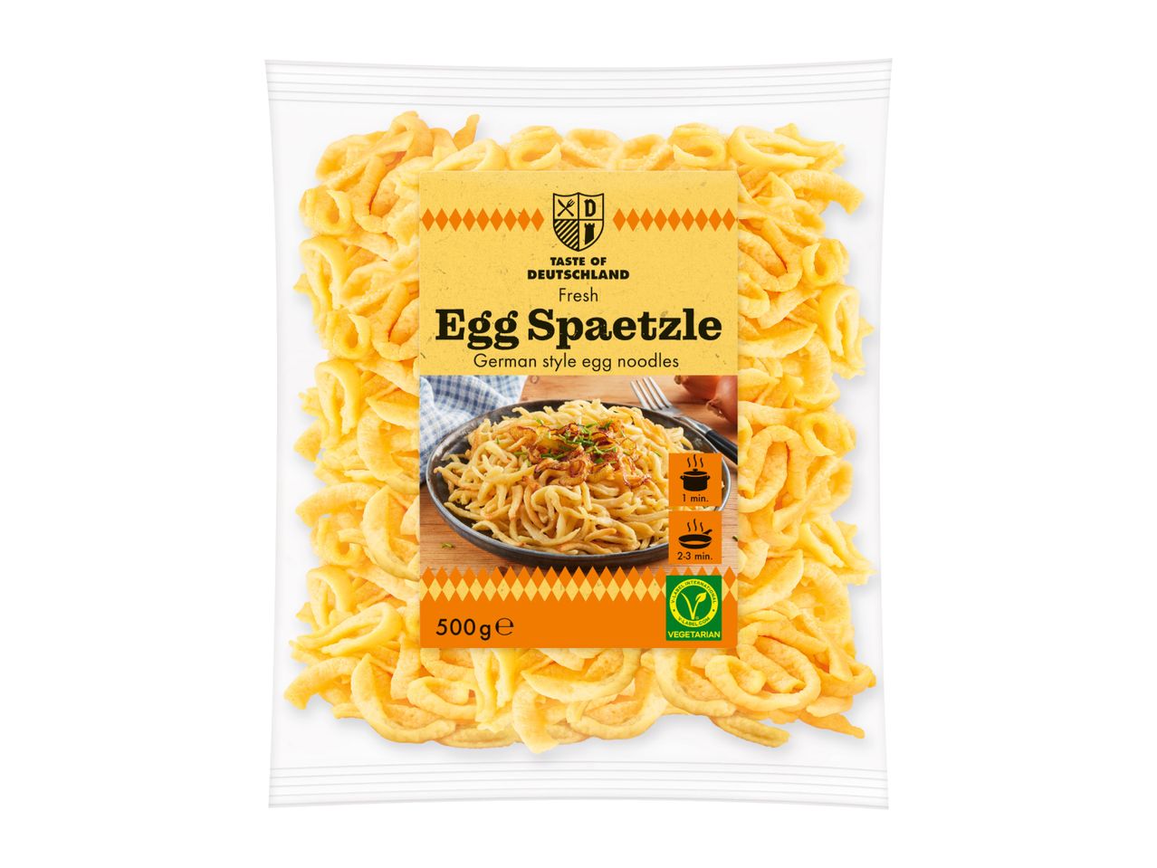 A 500g pack of fresh egg spaetzle German-style egg noodles.