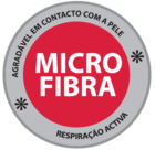 Microfibra: toque agradável na pele, respiração ativa.