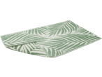 Prostirka za plažu ili baštu sa zeleno-belim dezenom palminog lišća.