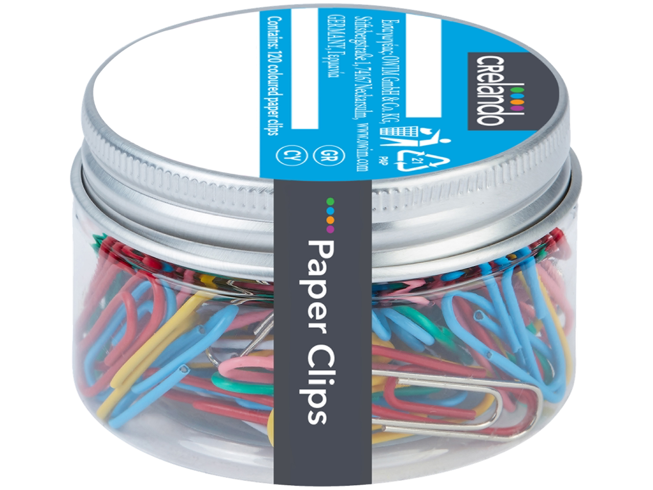 Borcan Crelando cu 120 de capsatoare colorate.