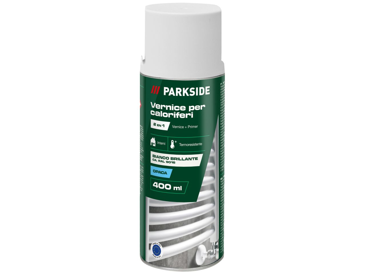 Vernice spray Parkside per caloriferi. 