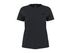 Dark grey short-sleeved women's sports t-shirt with a small black logo on the chest.