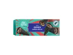 Verpakking knapperige hoorntjes met koekjescrème, versierd met koekjesstukjes, 100g.