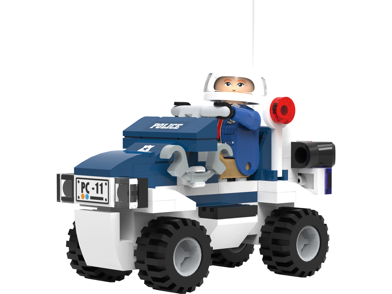 Lupilu® Stavebnice XS policijos automobilis su policininku.