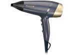 Remington Hair Dryer in dark grey with gold accents and black nozzle.