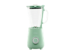 Liquidificador SILVERCREST em verde claro com jarro de vidro transparente e botão de controlo.