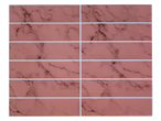 LIVARNO home Self-Adhesive Wall Tiles in a pink marble pattern