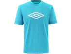 UMBRO vyriški šviesiai mėlyni marškinėliai su baltu logotipu.