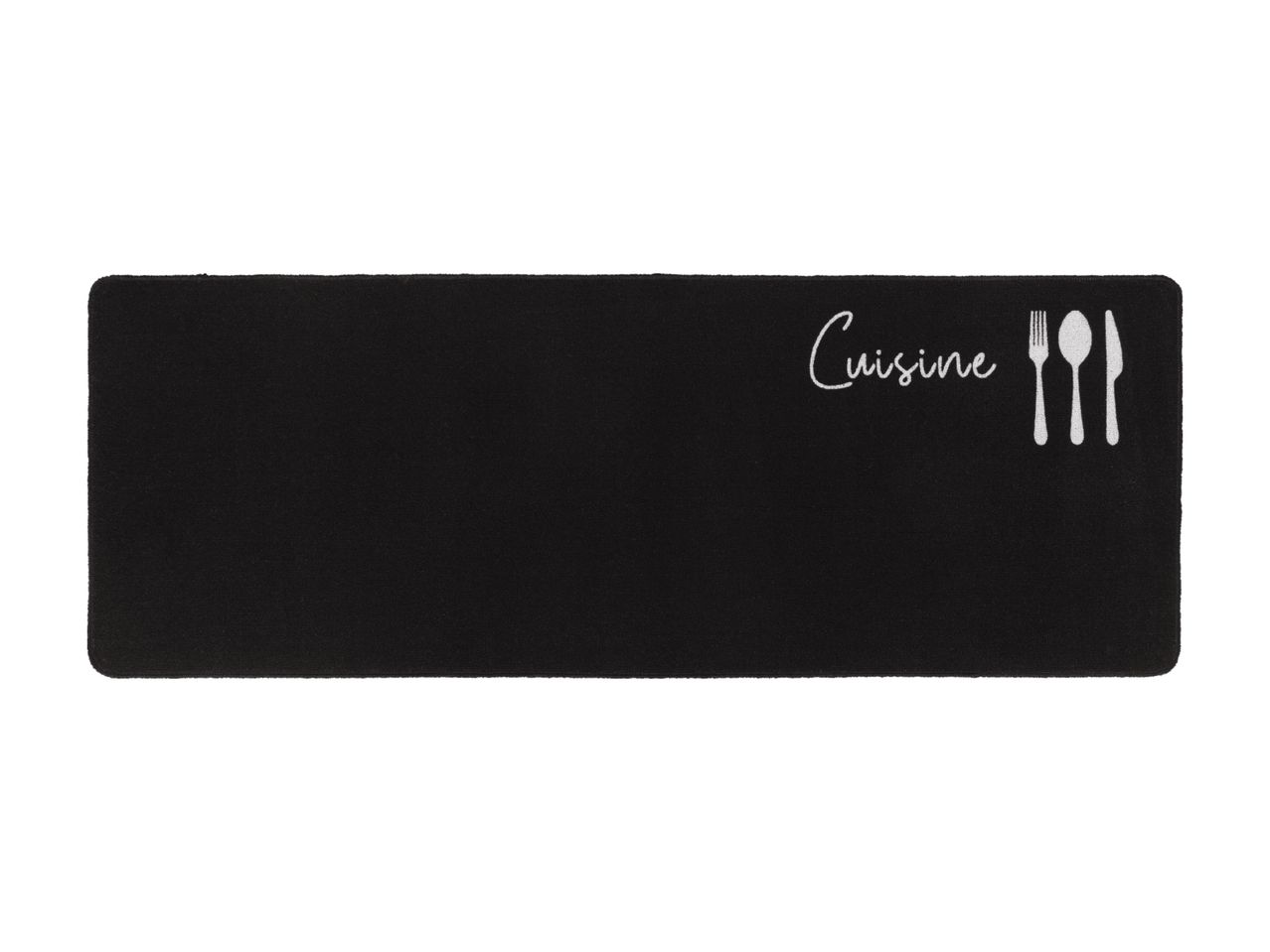 Sort bordskåner med 'Cuisine'-logo og bestik-ikon.
