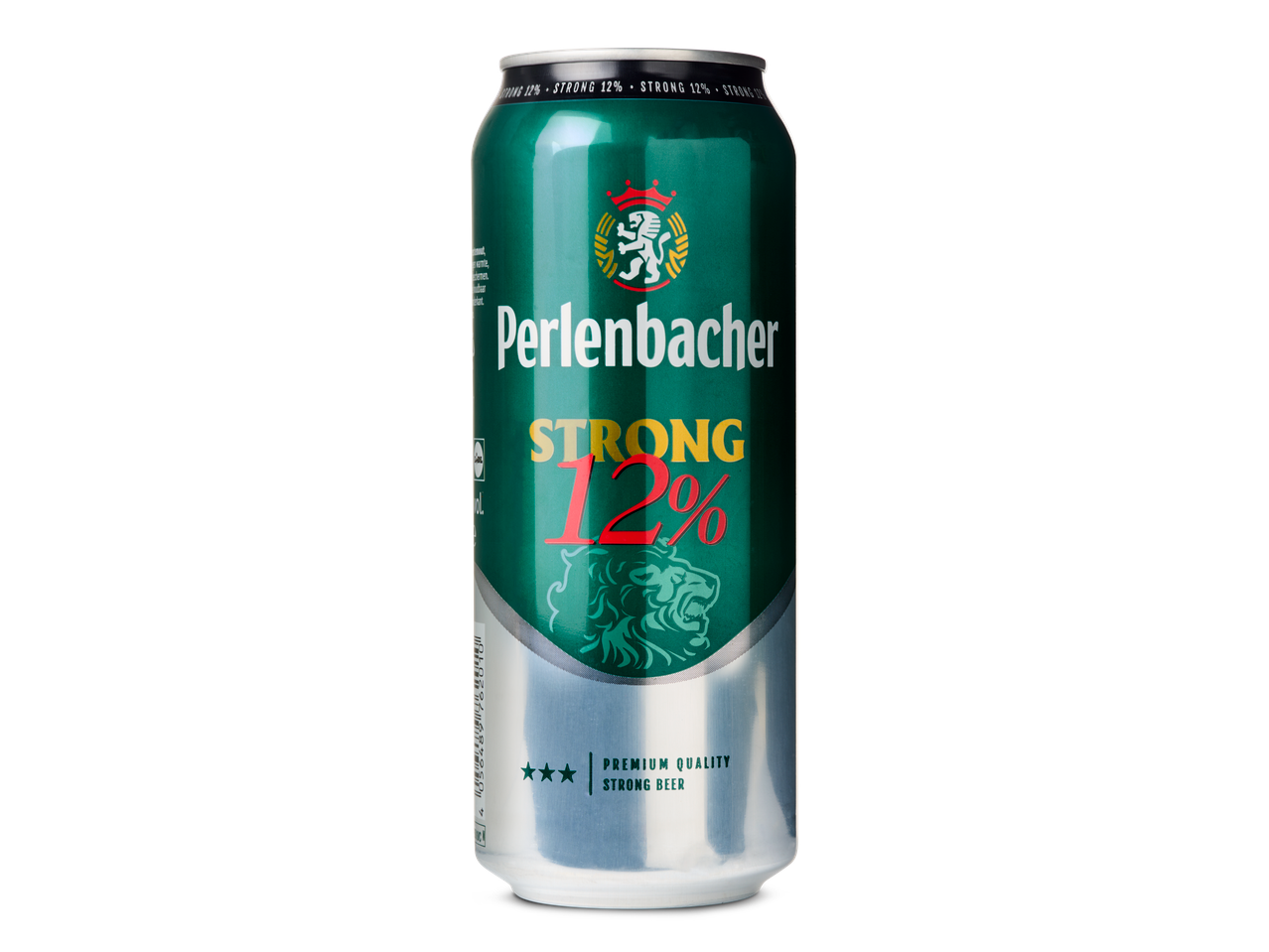 Perlenbacher Strong 12%: een blikje sterk bier.
